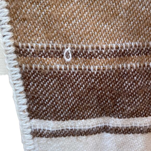 ALPACA CONNECTION Scarf Peru Alpaca Blend Fringe Neutral Western Tan Boho - Picture 9 of 13